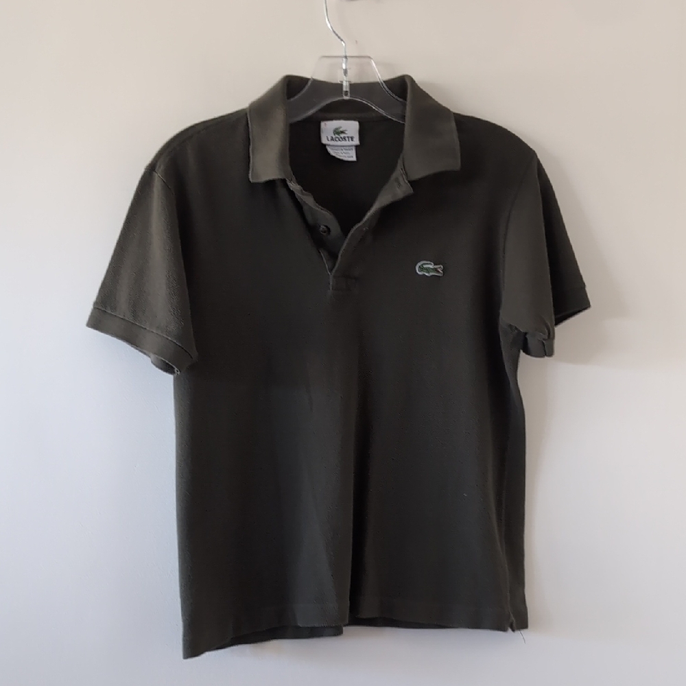 Lacoste Men's Polo Shirt in Olive Green Size 2